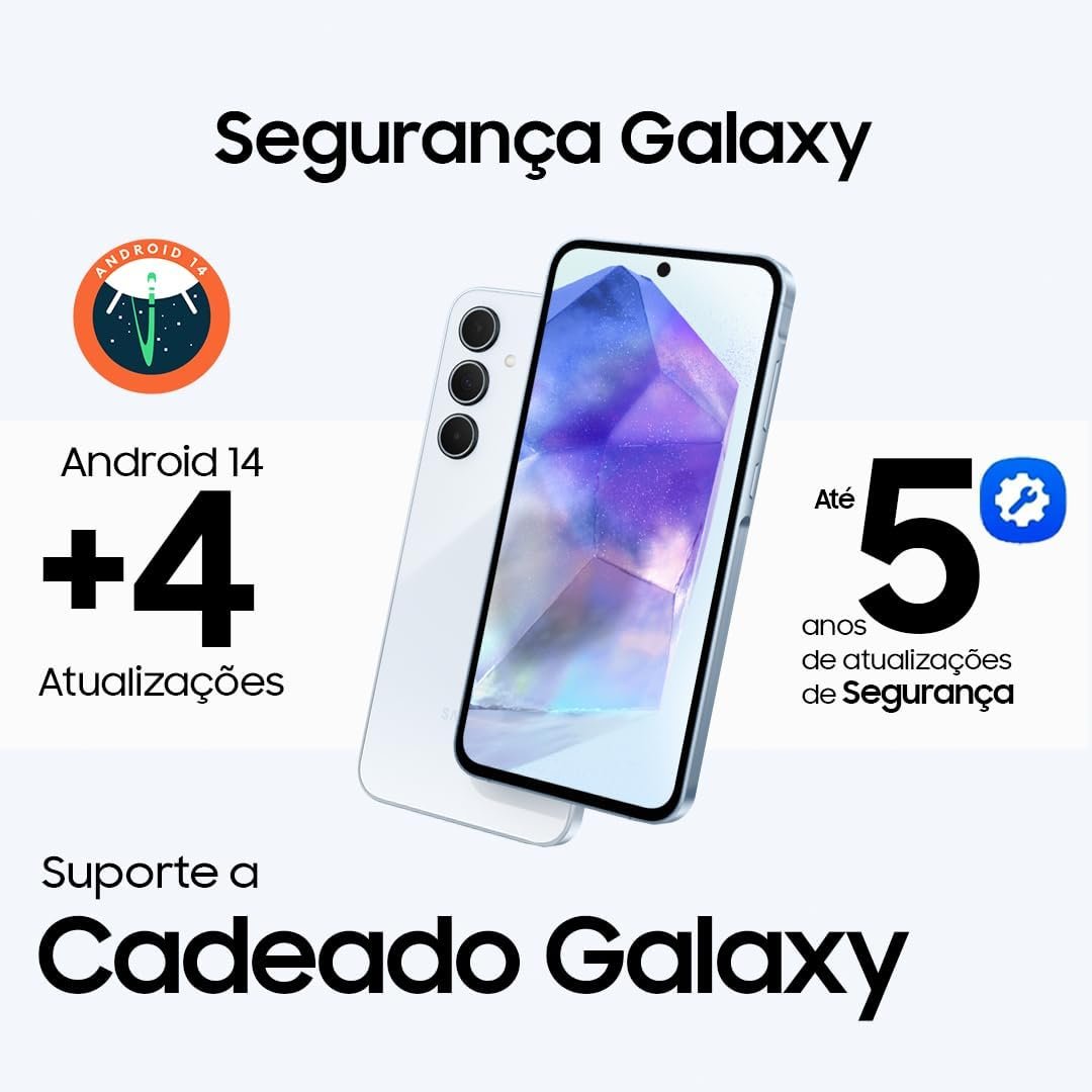 Samsung Galaxy A55 5G, Câmera Tripla Traseira de até 50MP, Selfie de 32MP, Nightography, Apagador de objetos, Design em metal e vidro, IP67, Super AMOLED 6.6" 120Hz Vision Booster, 128GB - Imagem 3